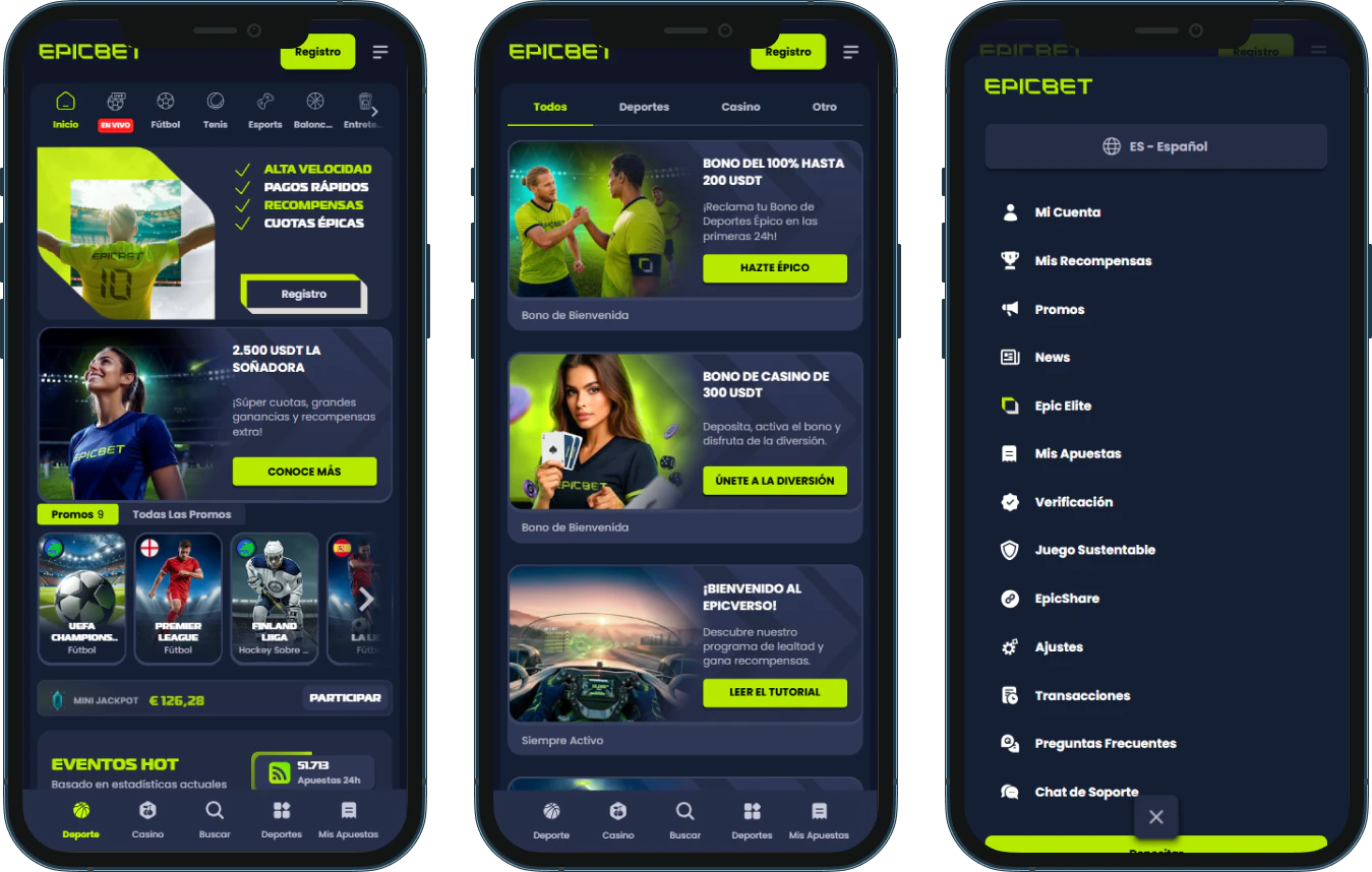 Epicbet en tu móvil